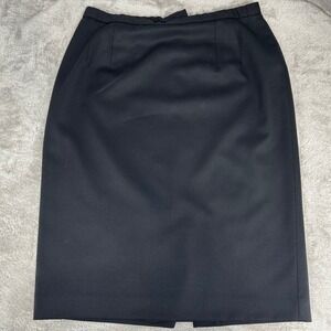 Pendleton Black Virgin Wool Pencil Skirt Women's Size 16 Knee Length Lined EUC